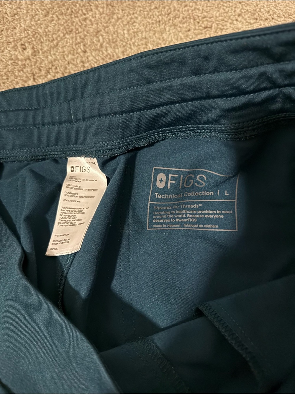 Figs Technical Collection Scrub Set Caribbean Blue Zamora Joggers, Rafaela Top - Picture 3 of 7